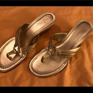 Lilly Pulitzer Gold Sandal Wedges